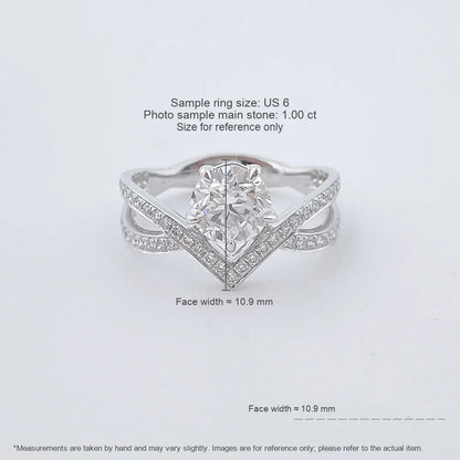 1.01 ct Cross Round-Cut Lab-Grown Diamond Ring in PT950 Platinum