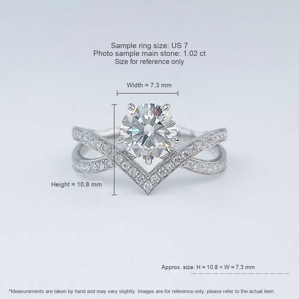 1.03 ct Cross Round-Cut Lab-Grown Diamond Ring in 18K White Gold