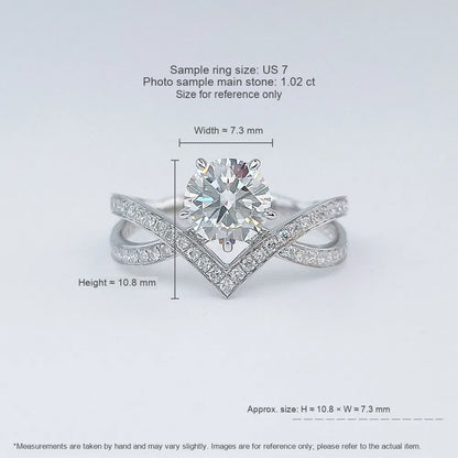 1.03 ct Cross Round-Cut Lab-Grown Diamond Ring in 18K White Gold