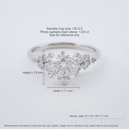 1.02 ct Celestial Six-Prong Round-Cut Lab-Grown Diamond Ring in PT950 Platinum – APYFR0261-PT
