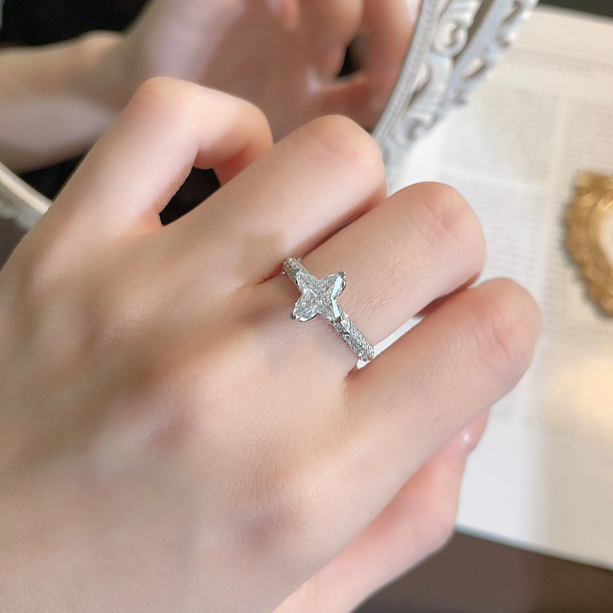 1.27 ct Celestial Marquise-Cut Lab-Grown Diamond Ring in PT950 Platinum – APYFR0262-PT