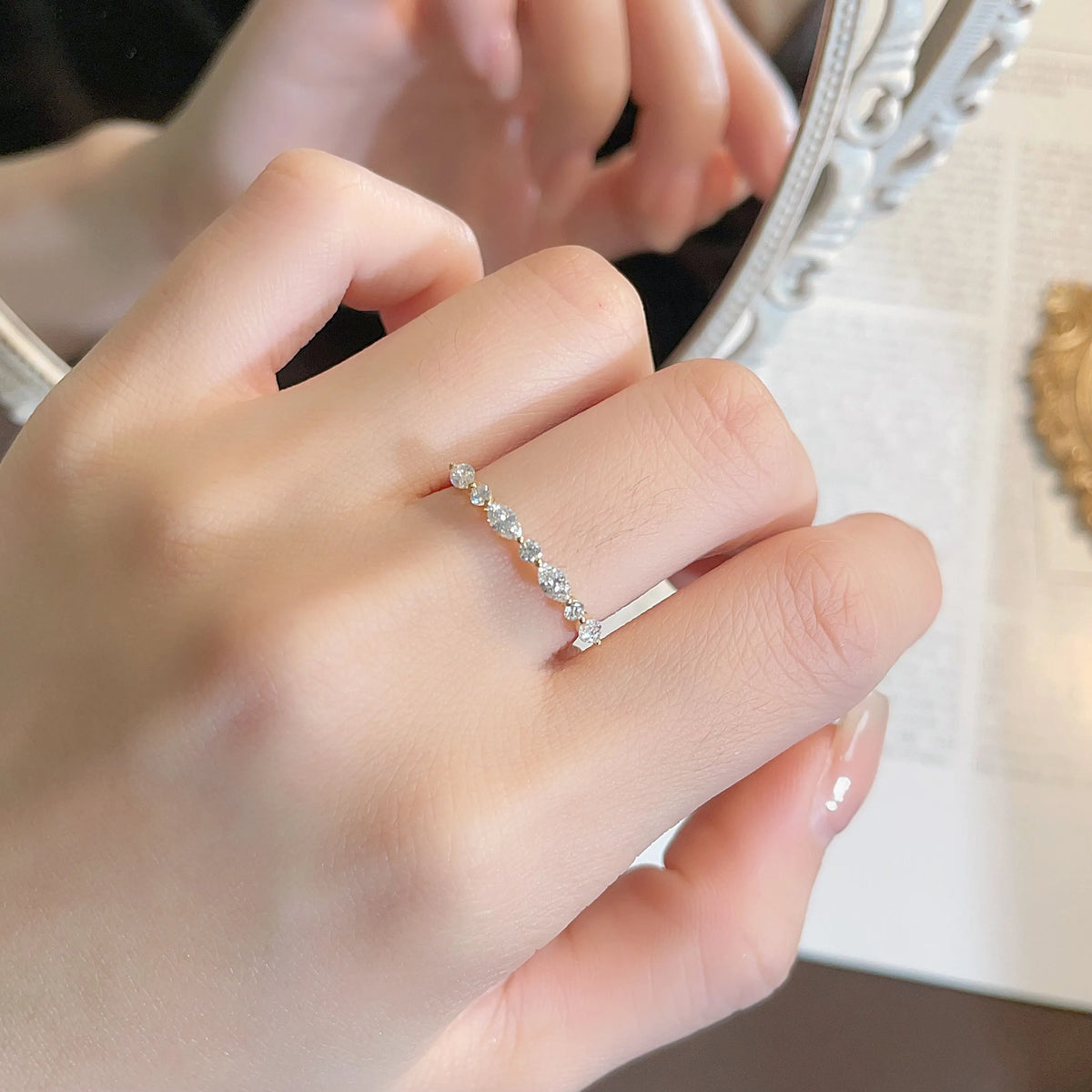 0.33 ctw Celestial Mixed-Cut Lab-Grown Diamond Band in 18K Yellow Gold – APYFR0263-Y