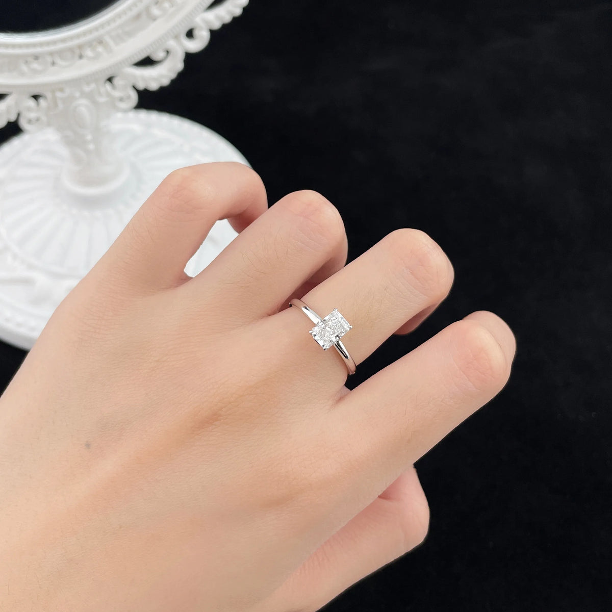 1.03 ct Celestial Four-Prong Princess-Cut Lab-Grown Diamond Ring in PT950 Platinum – APYFR0267-PT