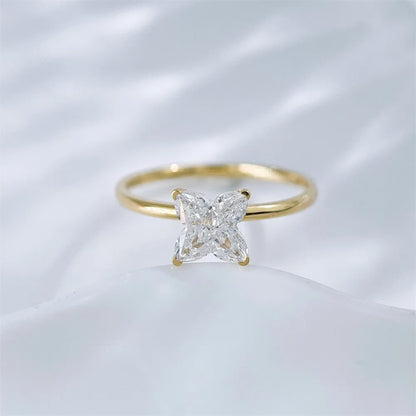 1.25 ct Celestial Four-Prong Princess-Cut Lab-Grown Diamond Ring in 18K Yellow Gold