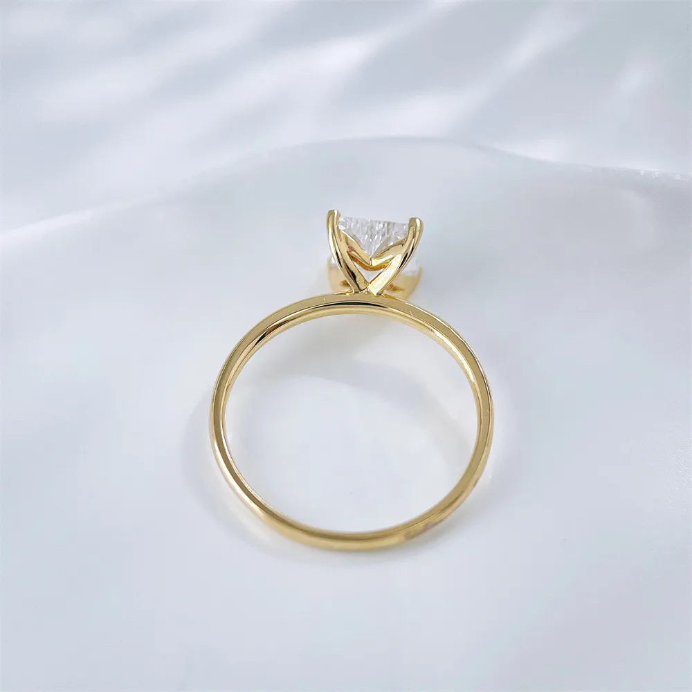 1.25 ct Celestial Four-Prong Princess-Cut Lab-Grown Diamond Ring in 18K Yellow Gold