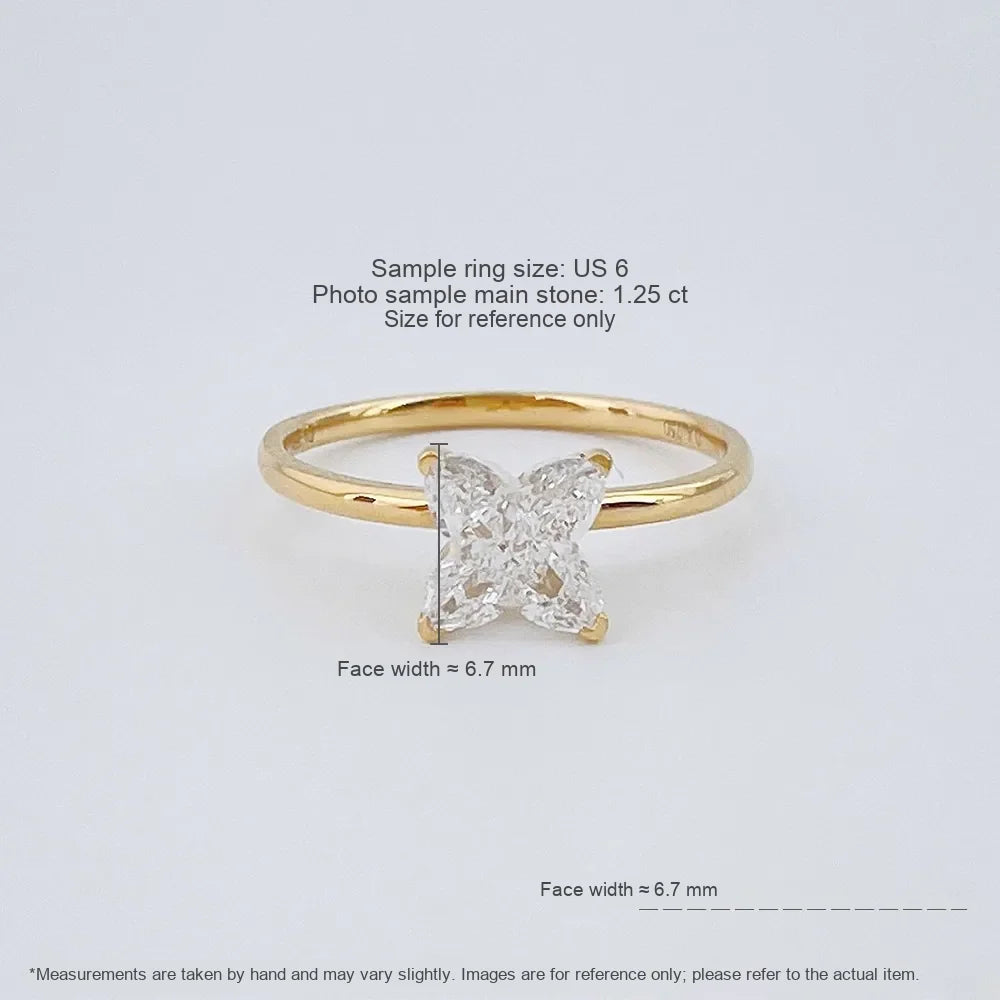 1.25 ct Celestial Four-Prong Princess-Cut Lab-Grown Diamond Ring in 18K Yellow Gold