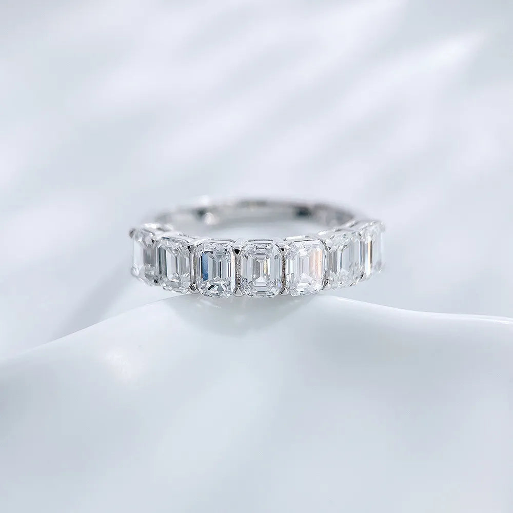 2.23 ctw Celestial Emerald-Cut Lab-Grown Diamond Band in PT950 Platinum