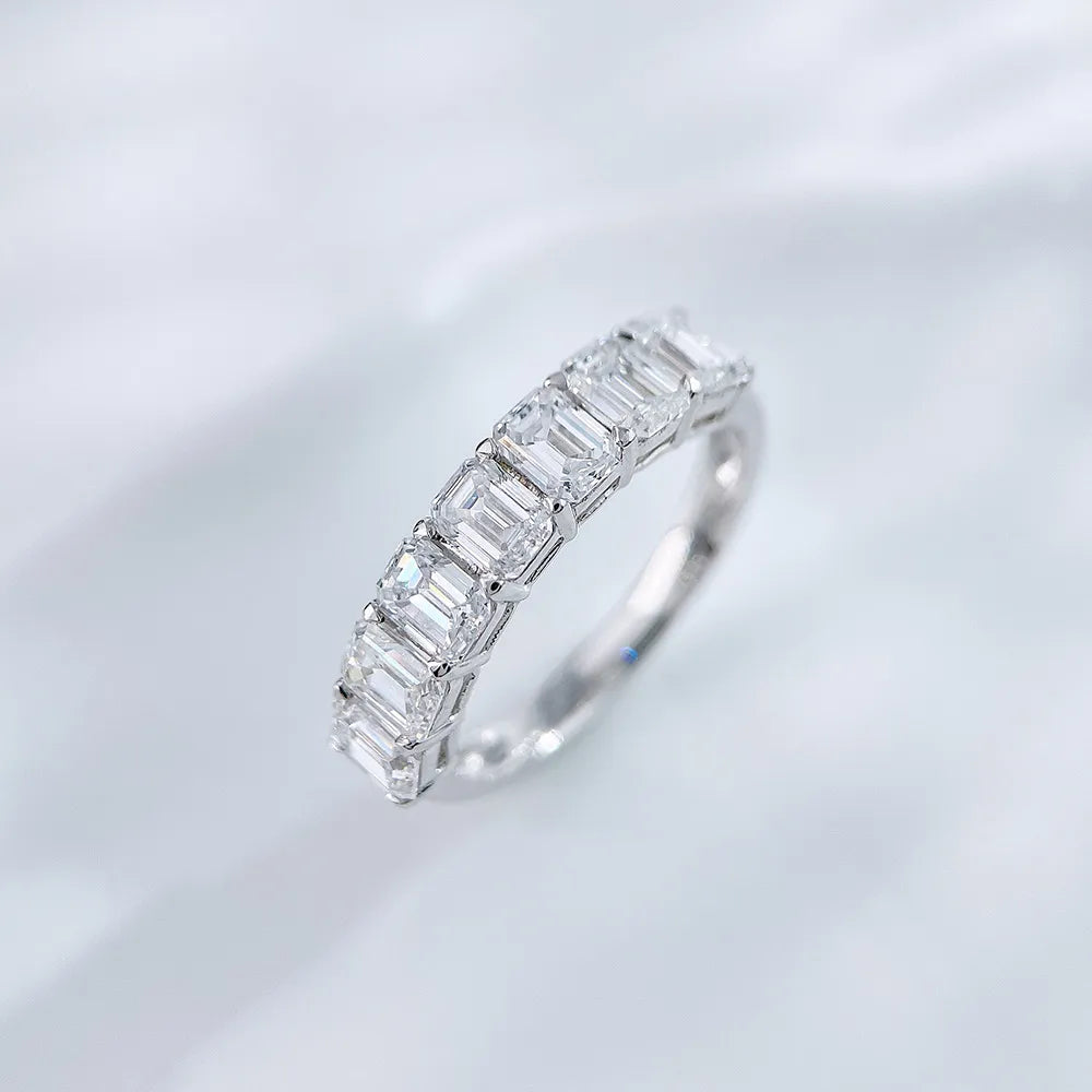 2.23 ctw Celestial Emerald-Cut Lab-Grown Diamond Band in PT950 Platinum