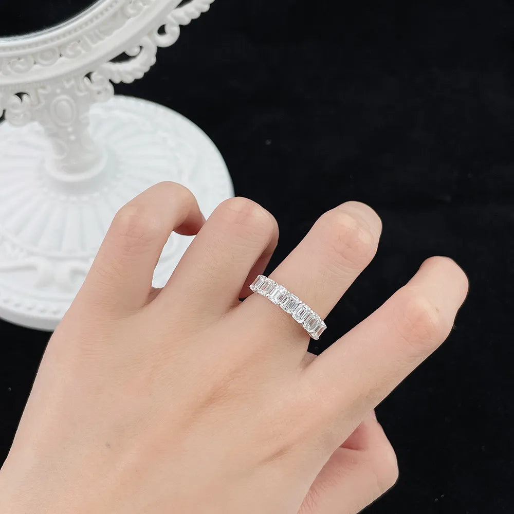 2.23 ctw Celestial Emerald-Cut Lab-Grown Diamond Band in PT950 Platinum