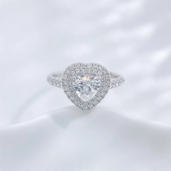 1 ct Three-Prong Heart-Cut Lab-Grown Diamond Ring in PT950 Platinum