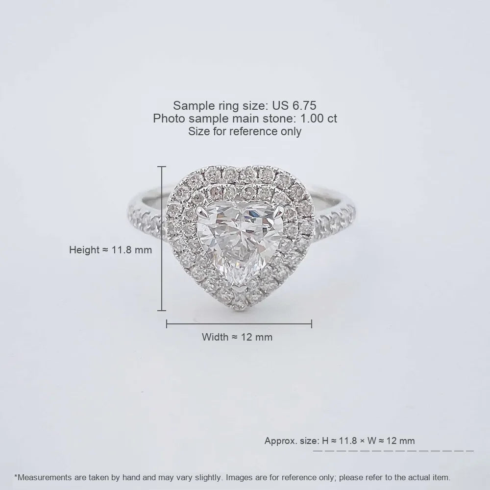 1 ct Three-Prong Heart-Cut Lab-Grown Diamond Ring in PT950 Platinum – APYFR0285-PT