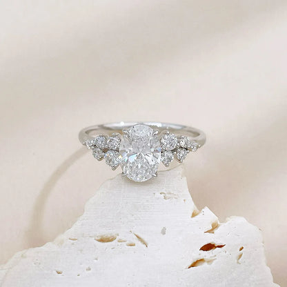 1.05 ct Statement Oval-Cut Lab-Grown Diamond Ring in 18K White Gold – APYFR0286-W