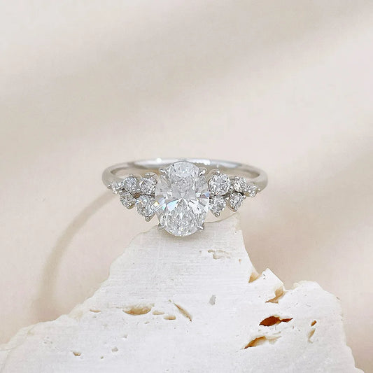 1.05 ct Statement Oval-Cut Lab-Grown Diamond Ring in 18K White Gold – APYFR0286-W