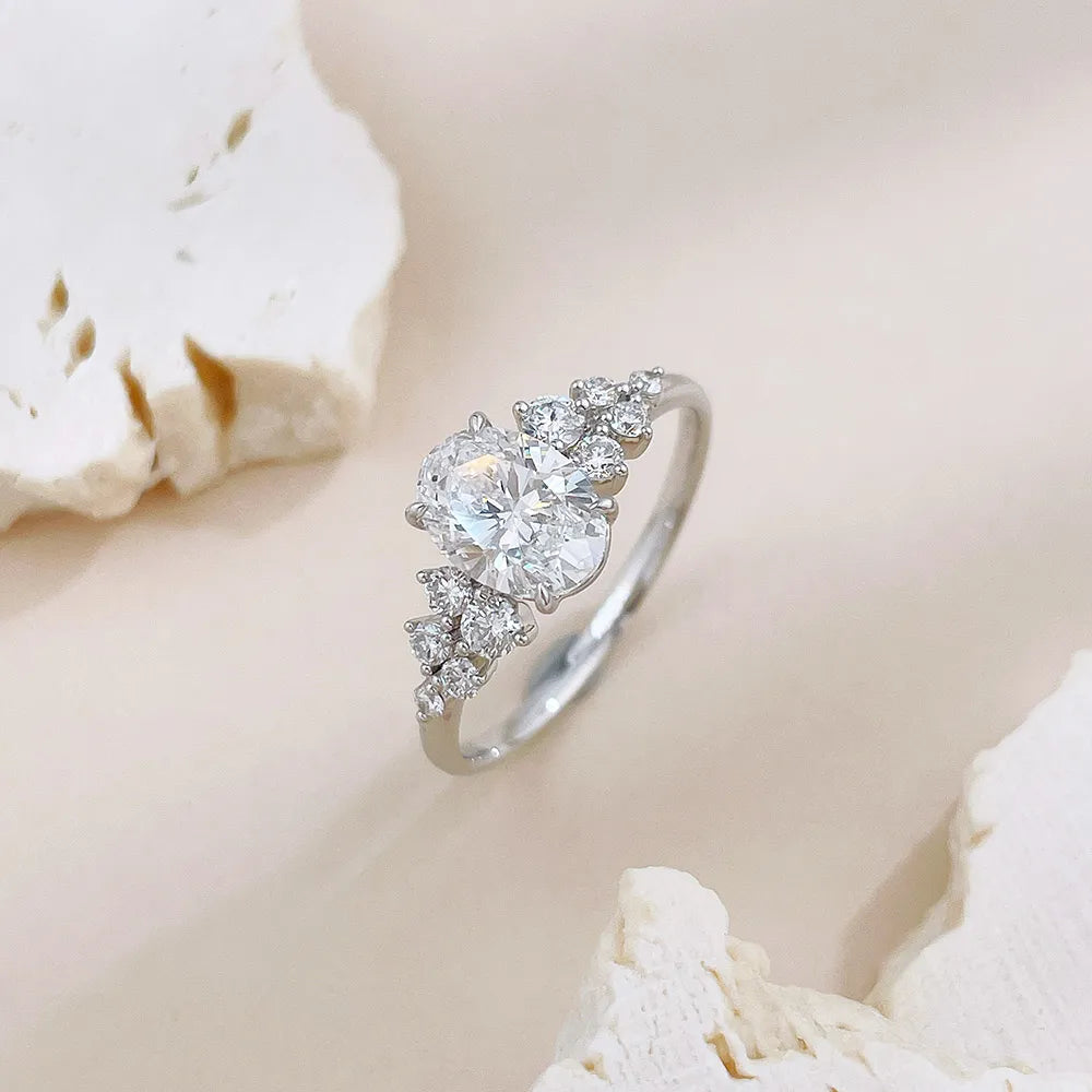1.05 ct Statement Oval-Cut Lab-Grown Diamond Ring in 18K White Gold – APYFR0286-W