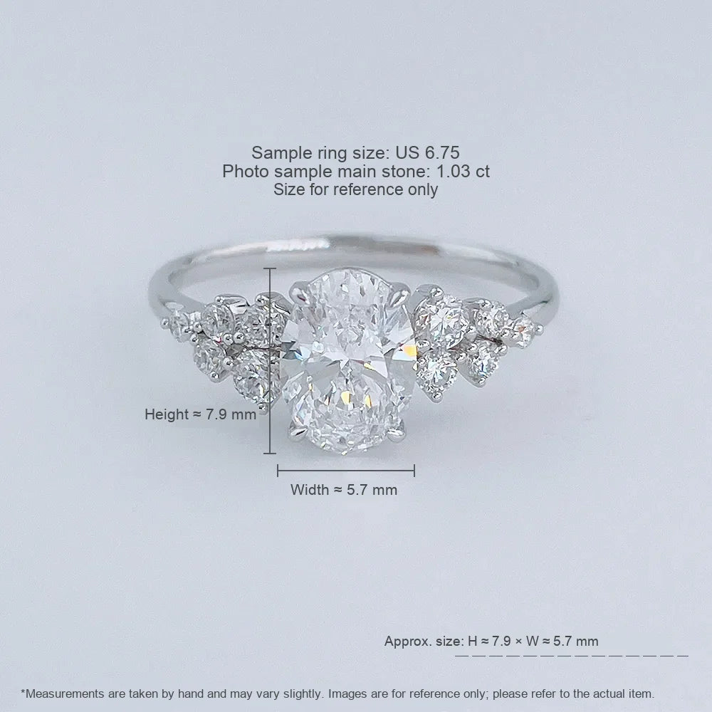 1.05 ct Statement Oval-Cut Lab-Grown Diamond Ring in 18K White Gold – APYFR0286-W