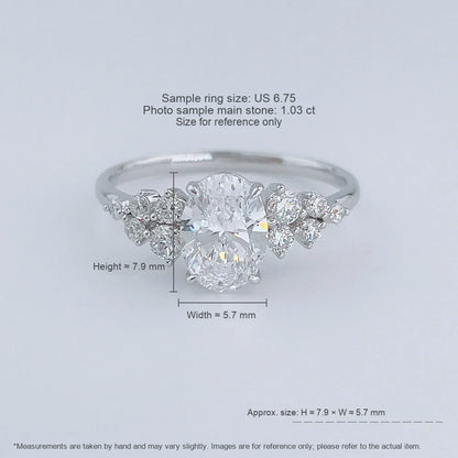 1.05 ct Statement Oval-Cut Lab-Grown Diamond Ring in 18K White Gold – APYFR0286-W