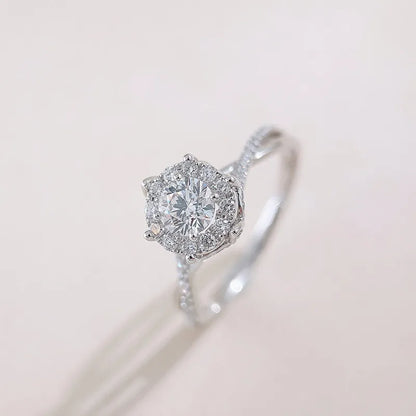 0.53 ct Classic Round-Cut Lab-Grown Diamond Ring in 18K White Gold