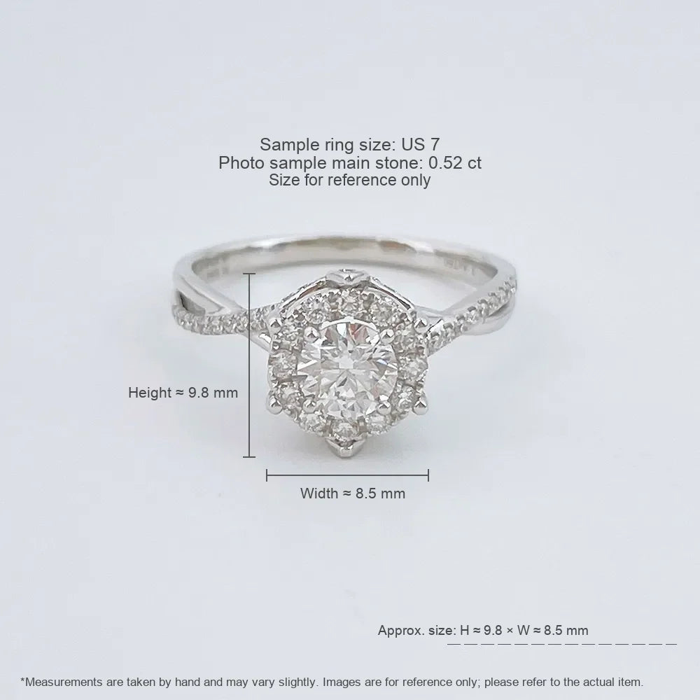0.53 ct Classic Round-Cut Lab-Grown Diamond Ring in 18K White Gold