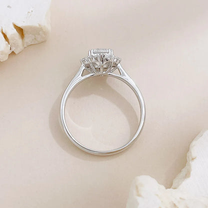 1 ct Floral Round-Cut Lab-Grown Diamond Ring in 18K White Gold – APYFR0288-W