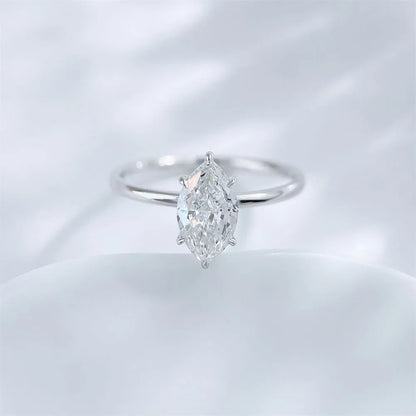 1.23 ct Minimalist Six-Prong Marquise-Cut Lab-Grown Diamond Ring in PT950 Platinum