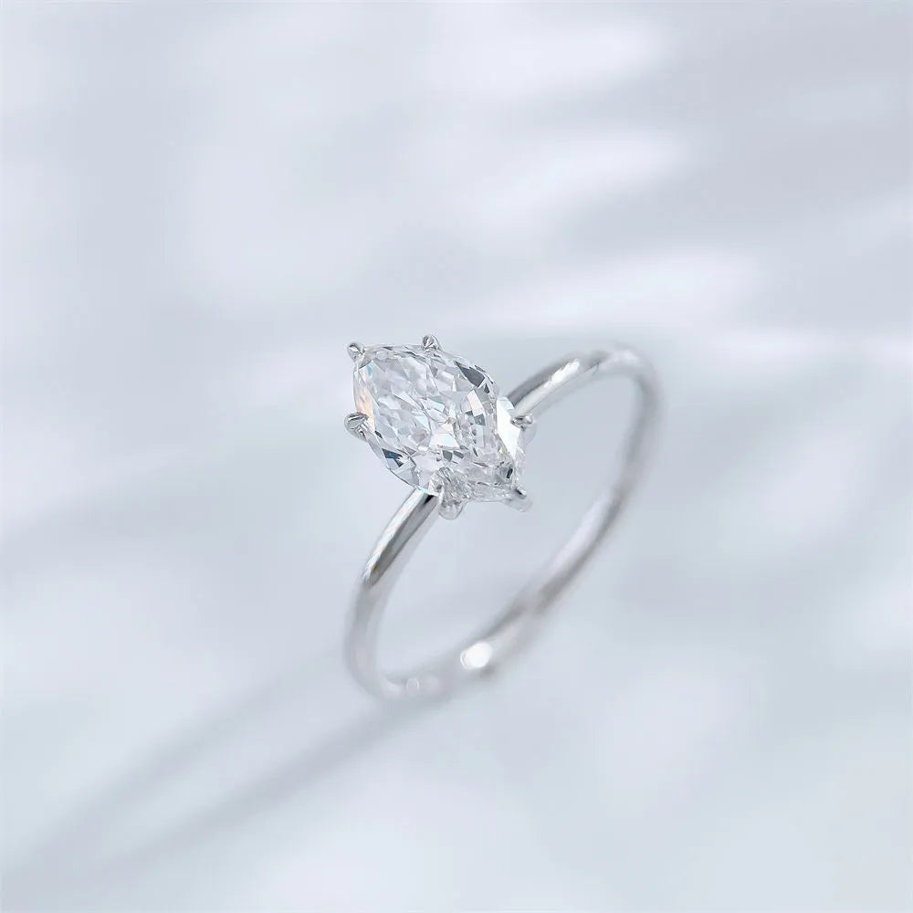 1.23 ct Minimalist Six-Prong Marquise-Cut Lab-Grown Diamond Ring in PT950 Platinum