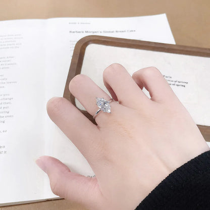 2.01 ct Minimalist Marquise-Cut Lab-Grown Diamond Ring in 18K White Gold