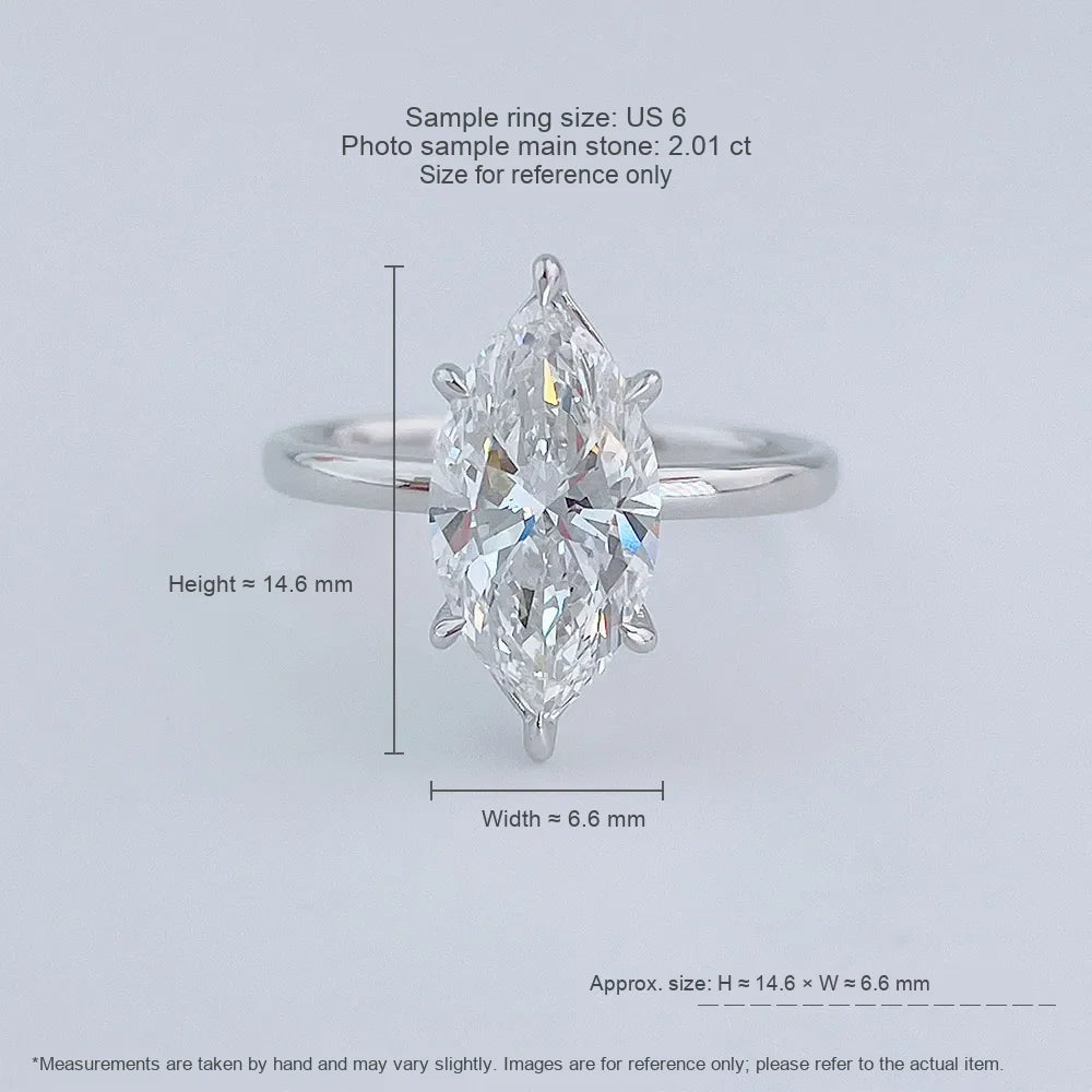 2.01 ct Minimalist Marquise-Cut Lab-Grown Diamond Ring in 18K White Gold