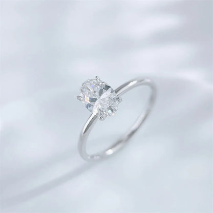 1 ct Minimalist Four-Prong Oval-Cut Lab-Grown Diamond Ring in PT950 Platinum