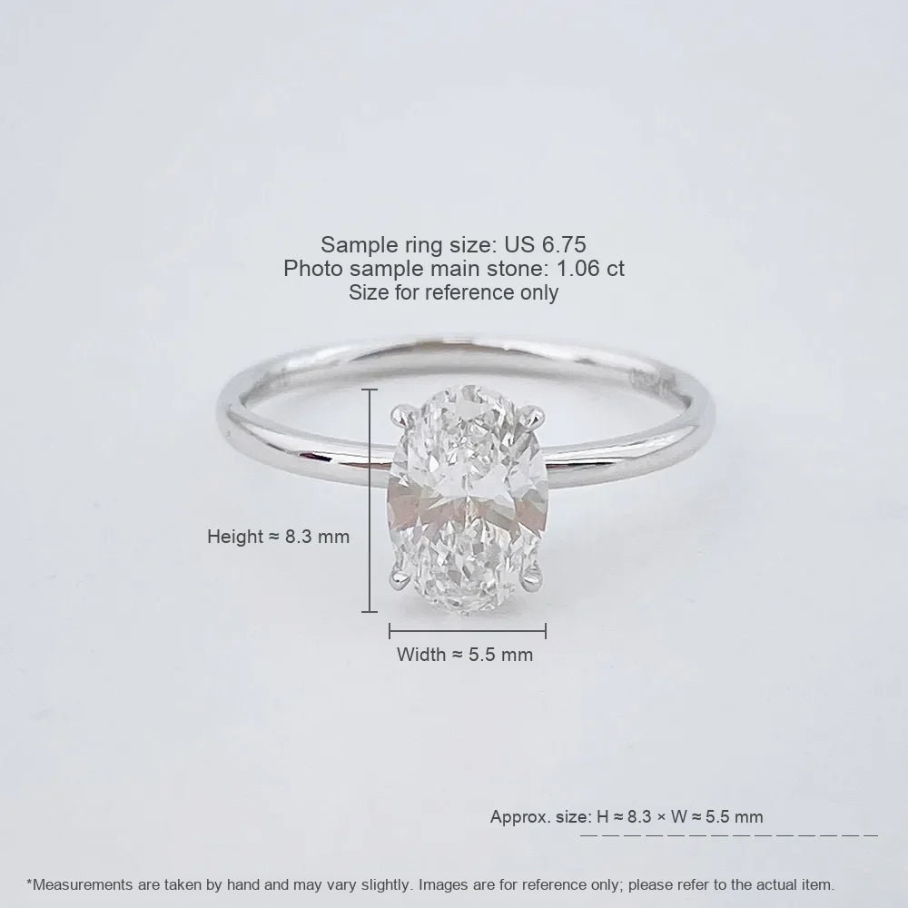 1 ct Minimalist Four-Prong Oval-Cut Lab-Grown Diamond Ring in PT950 Platinum