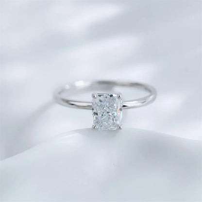 1.09 ct Minimalist Four-Prong Radiant-Cut Lab-Grown Diamond Ring in PT950 Platinum