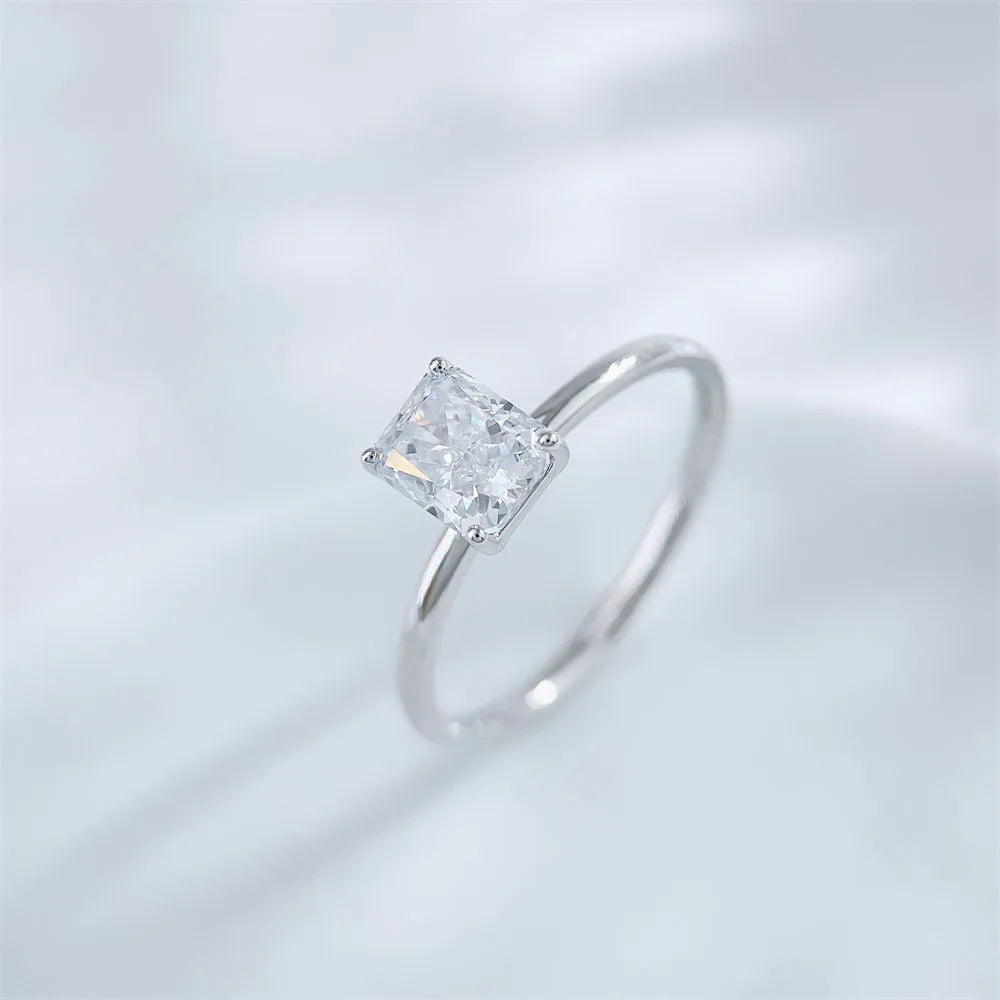 1.09 ct Minimalist Four-Prong Radiant-Cut Lab-Grown Diamond Ring in PT950 Platinum