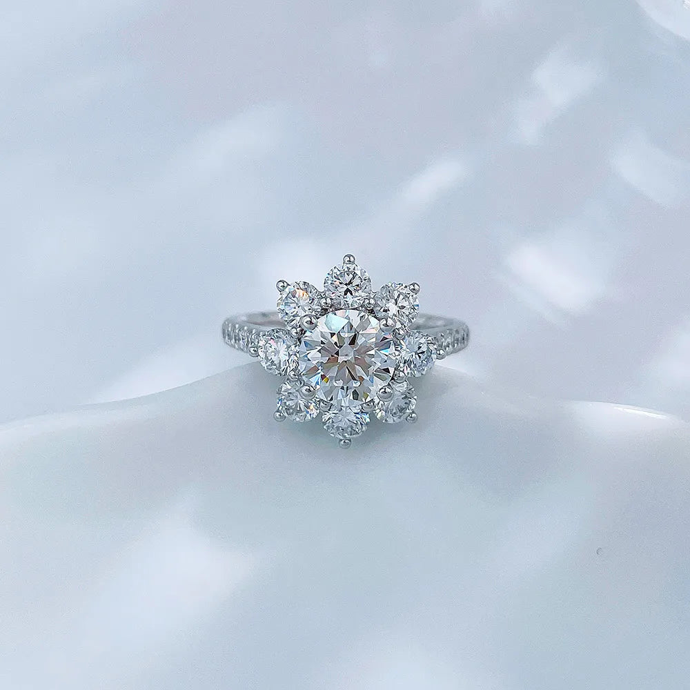1.02 ct Floral Round-Cut Lab-Grown Diamond Ring in PT950 Platinum – APYFR0296-PT