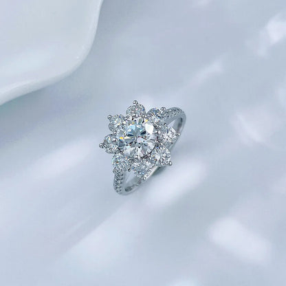 1.02 ct Floral Round-Cut Lab-Grown Diamond Ring in PT950 Platinum – APYFR0296-PT