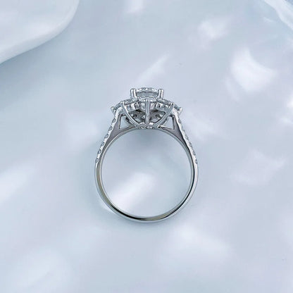 1.02 ct Floral Round-Cut Lab-Grown Diamond Ring in PT950 Platinum – APYFR0296-PT