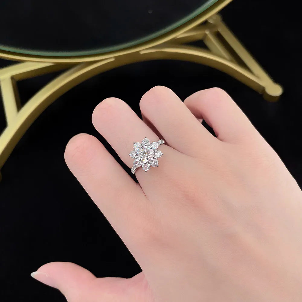 1.02 ct Floral Round-Cut Lab-Grown Diamond Ring in PT950 Platinum – APYFR0296-PT