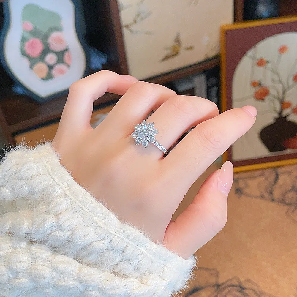 1.02 ct Floral Round-Cut Lab-Grown Diamond Ring in PT950 Platinum – APYFR0296-PT