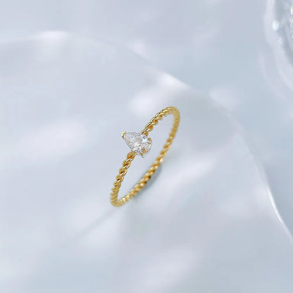 0.15 ct Minimalist Three-Prong Pear-Cut Lab-Grown Diamond Ring in 18K Yellow Gold