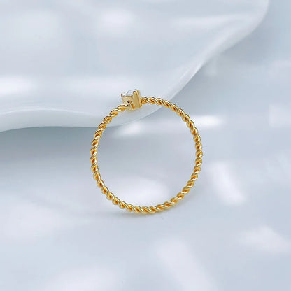 0.15 ct Minimalist Three-Prong Pear-Cut Lab-Grown Diamond Ring in 18K Yellow Gold