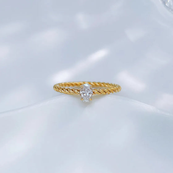 0.24 ct Celestial Four-Prong Round-Cut Lab-Grown Diamond Ring in 18K Yellow Gold