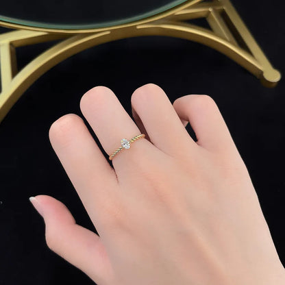 0.24 ct Celestial Four-Prong Round-Cut Lab-Grown Diamond Ring in 18K Yellow Gold – APYFR0314-Y