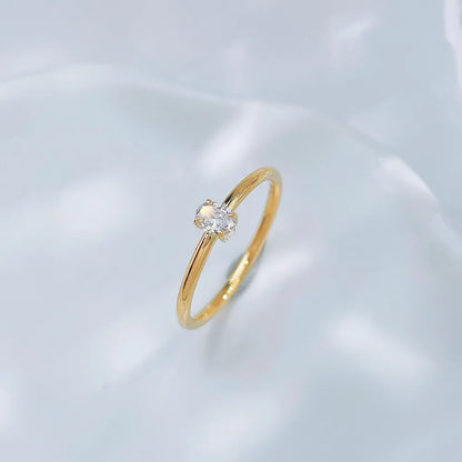 0.15 ct Celestial Four-Prong Oval-Cut Lab-Grown Diamond Ring in 18K Yellow Gold