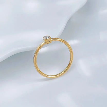 0.15 ct Celestial Four-Prong Oval-Cut Lab-Grown Diamond Ring in 18K Yellow Gold