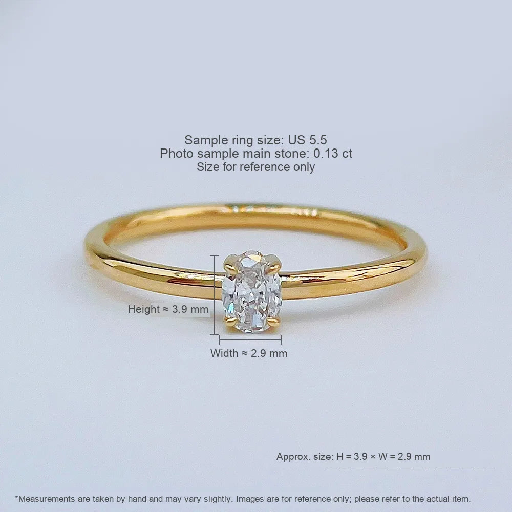 0.15 ct Celestial Four-Prong Oval-Cut Lab-Grown Diamond Ring in 18K Yellow Gold