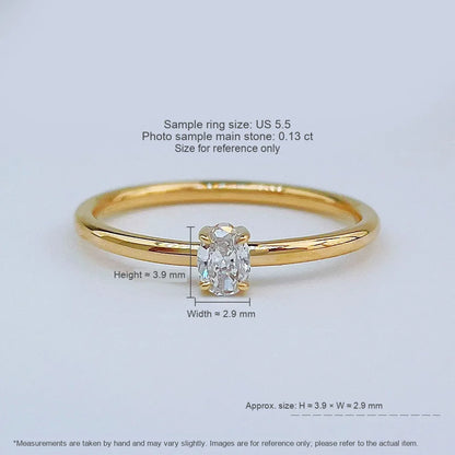 0.15 ct Celestial Four-Prong Oval-Cut Lab-Grown Diamond Ring in 18K Yellow Gold