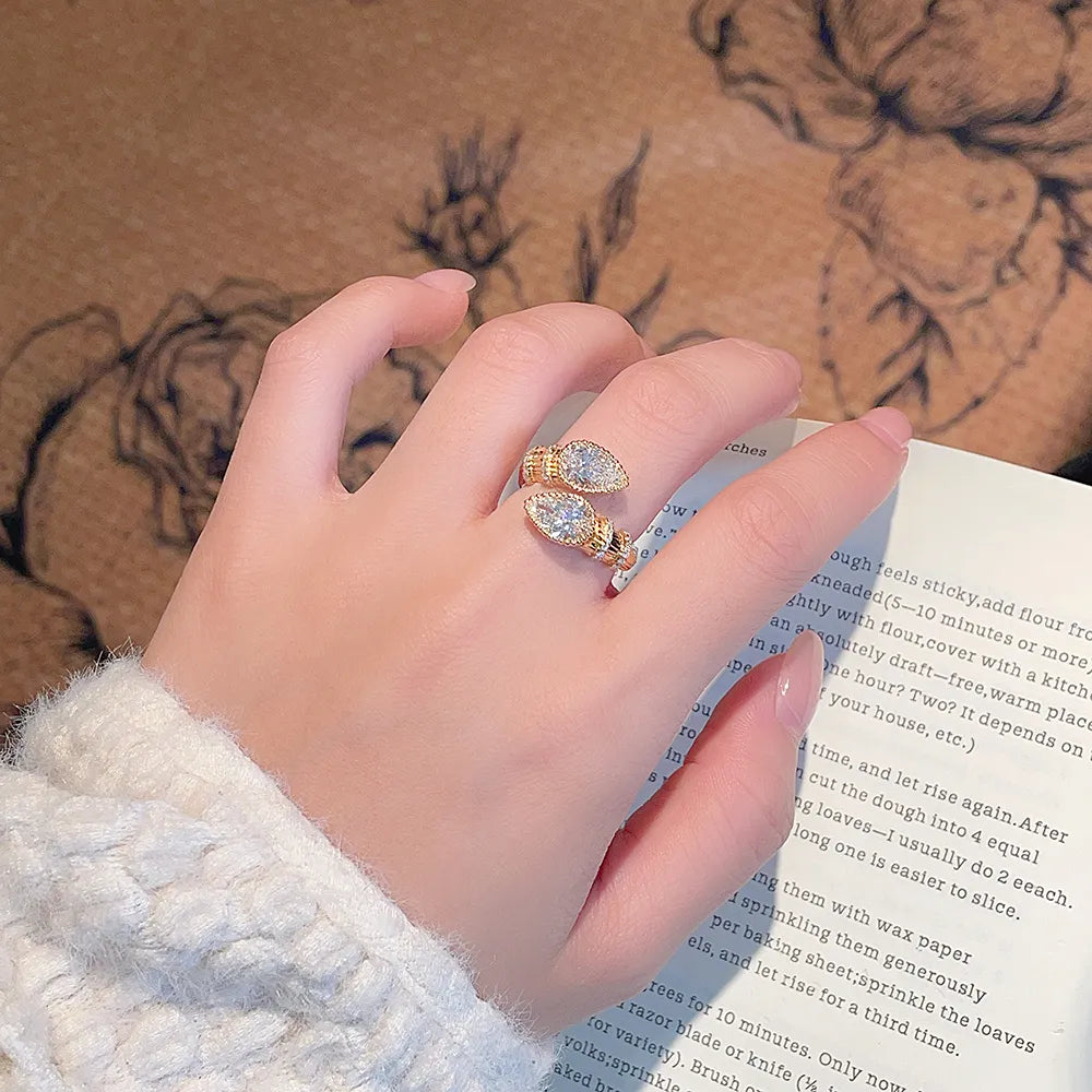 2.21 ctw Vintage Pear-Cut Lab-Grown Diamond Open Ring in 18K Yellow Gold