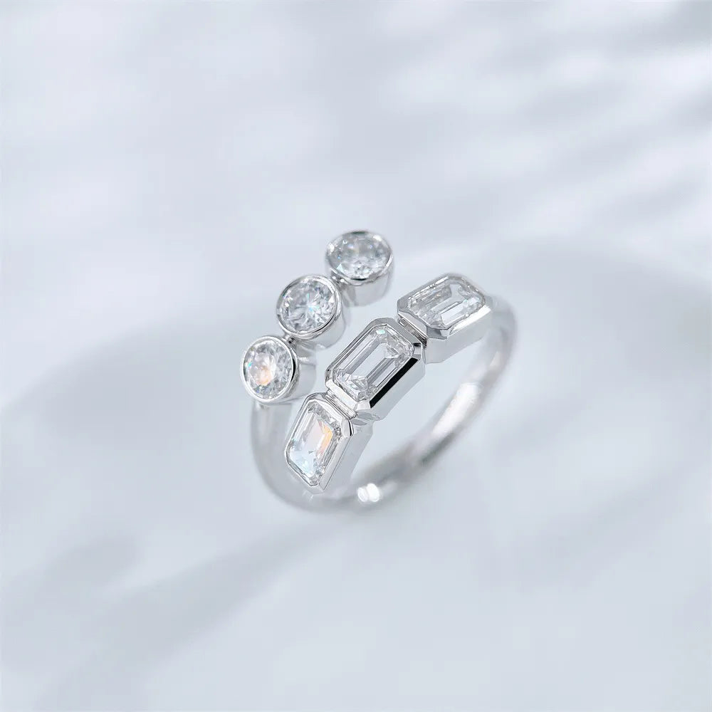 1.48 ctw Mixed-Cut Lab-Grown Diamond Open Ring in 18K White Gold