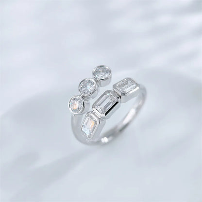 1.48 ctw Mixed-Cut Lab-Grown Diamond Open Ring in 18K White Gold