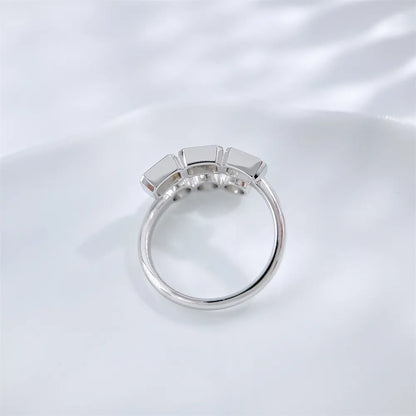 1.48 ctw Mixed-Cut Lab-Grown Diamond Open Ring in 18K White Gold