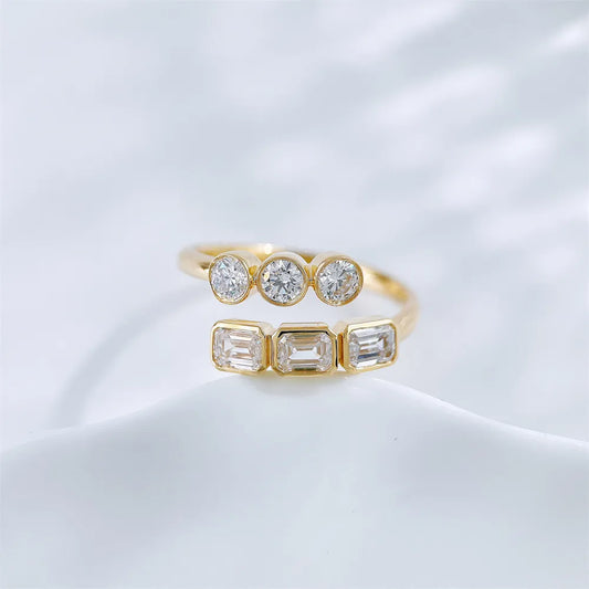 1.47 ctw Mixed-Cut Lab-Grown Diamond Open Ring in 18K Yellow Gold – APYFR0333-Y