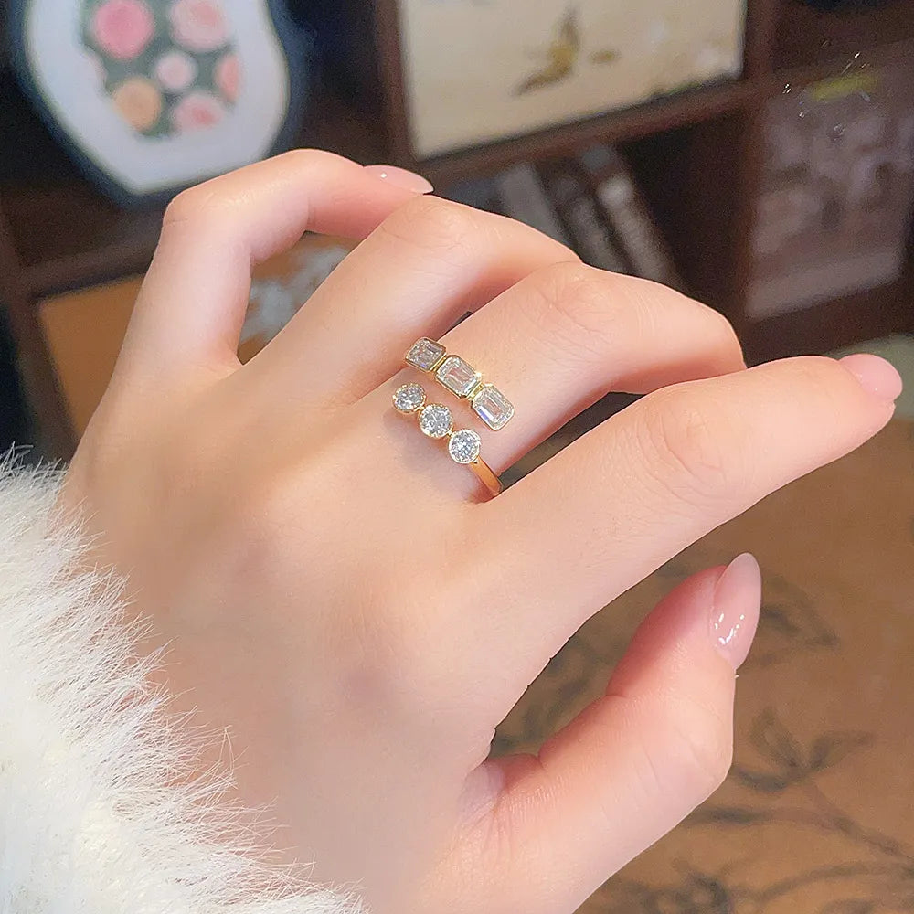 1.47 ctw Mixed-Cut Lab-Grown Diamond Open Ring in 18K Yellow Gold – APYFR0333-Y